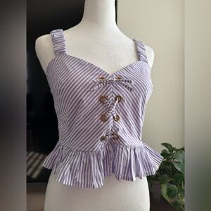 Preloved Striped Purple Corset Top